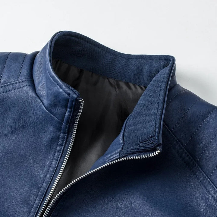 Lederjacke mit Stehkragen