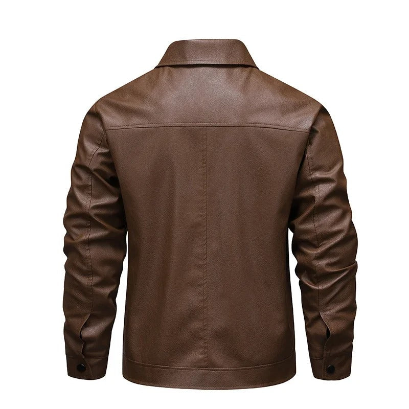 Elegante winddichte Lederjacke