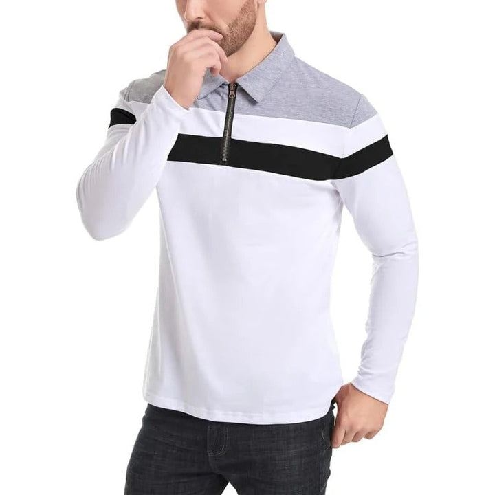 Eleganter Gestreifter Pullover mit Reißverschluss