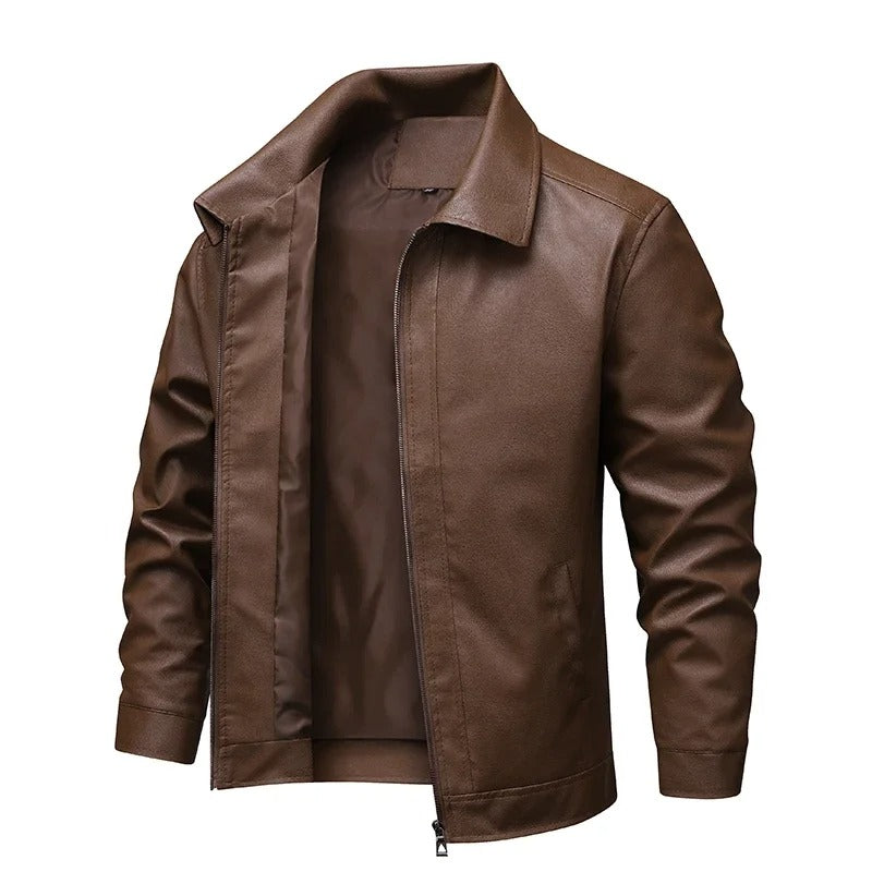 Elegante winddichte Lederjacke