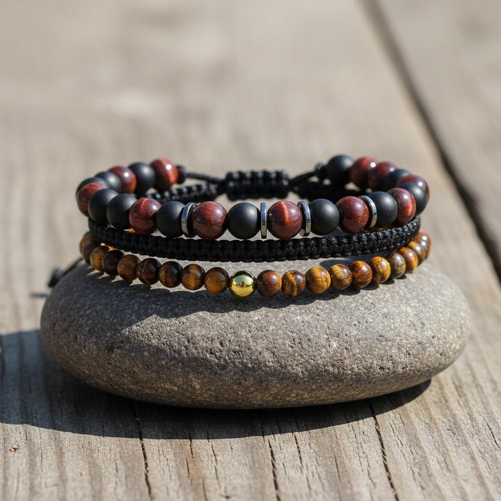 Tiger’s eye Fortune Bracelet Stack - Tiger's Eye