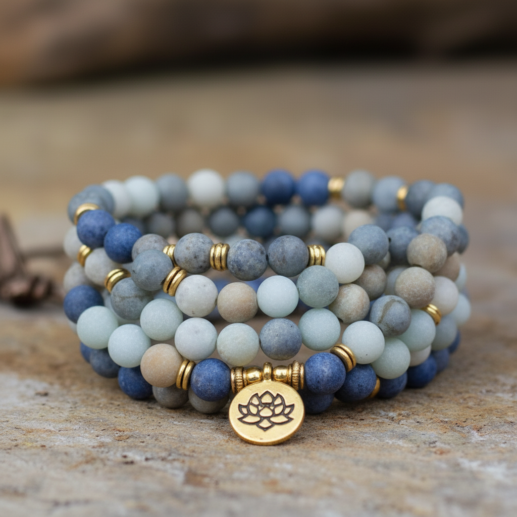 Jasper & Blue Aventurine Mala - Aventurine