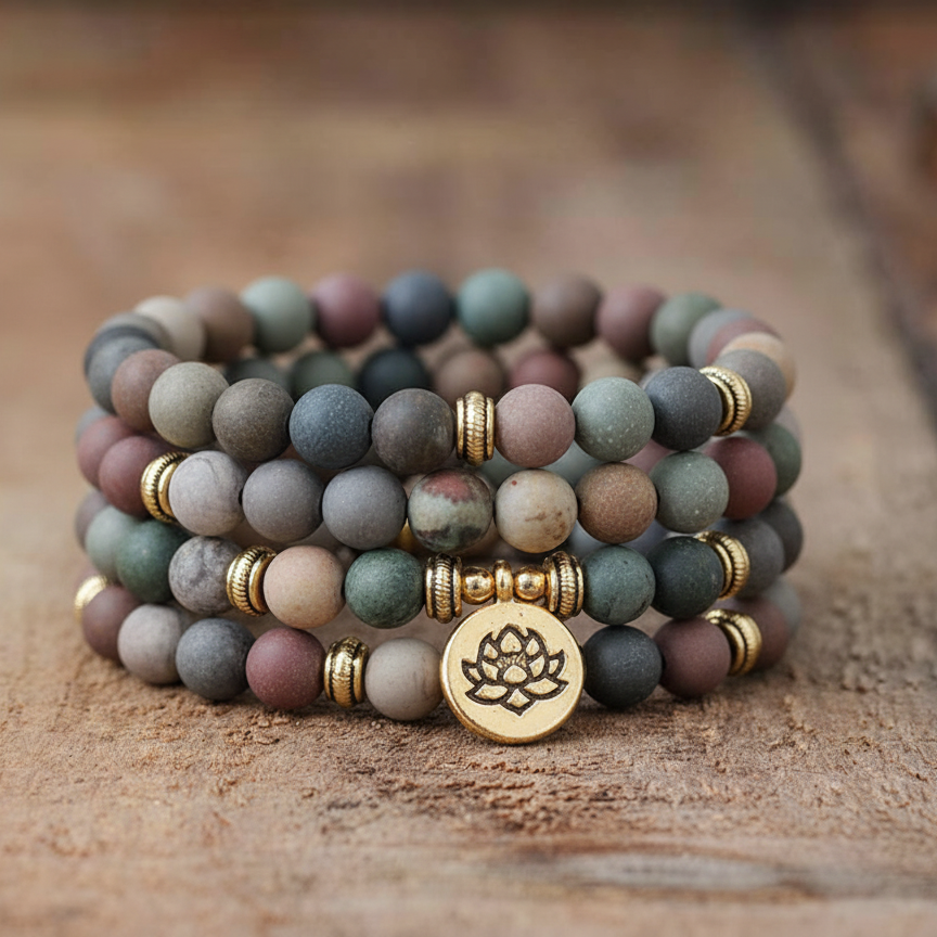 Stress Relieving Jasper Mala - Jasper