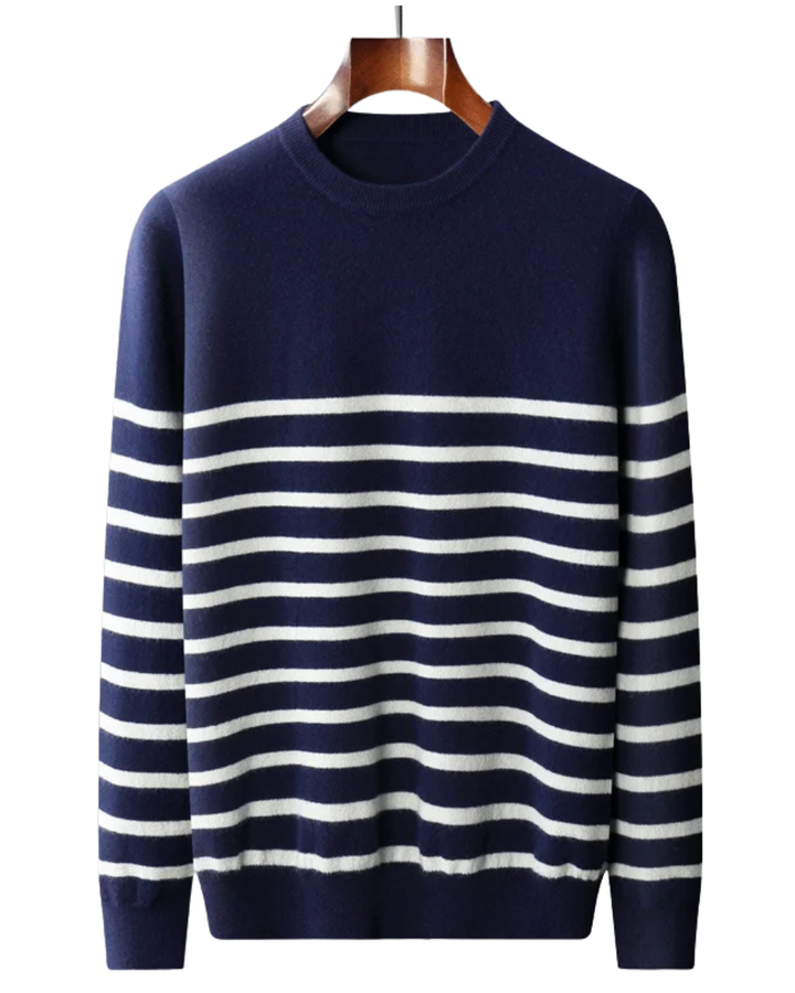 Eleganter gestreifter Wollpullover